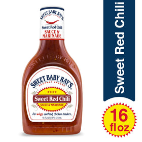 Sweet Baby Ray's Sweet Red Chili grilled salmon with glaze.