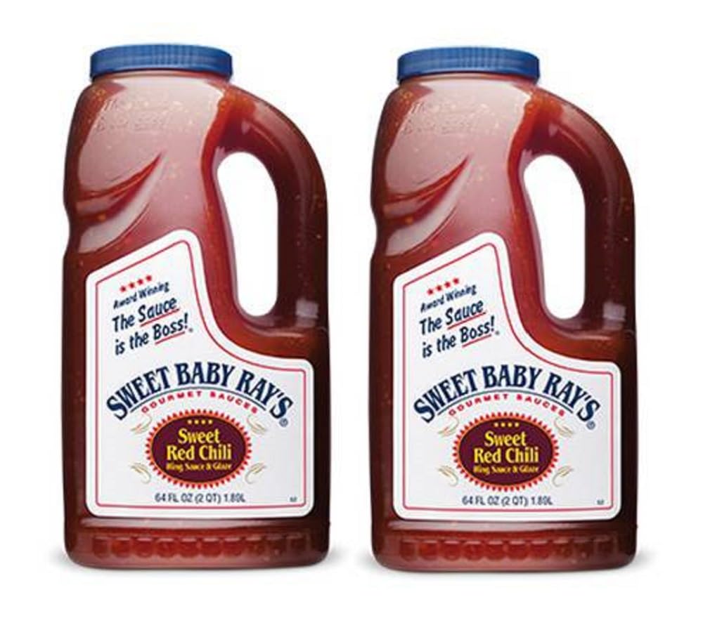 Sweet Baby Ray's Sweet Red Chili Wing Sauce 64 oz two-pack bottle for wings and dipping.