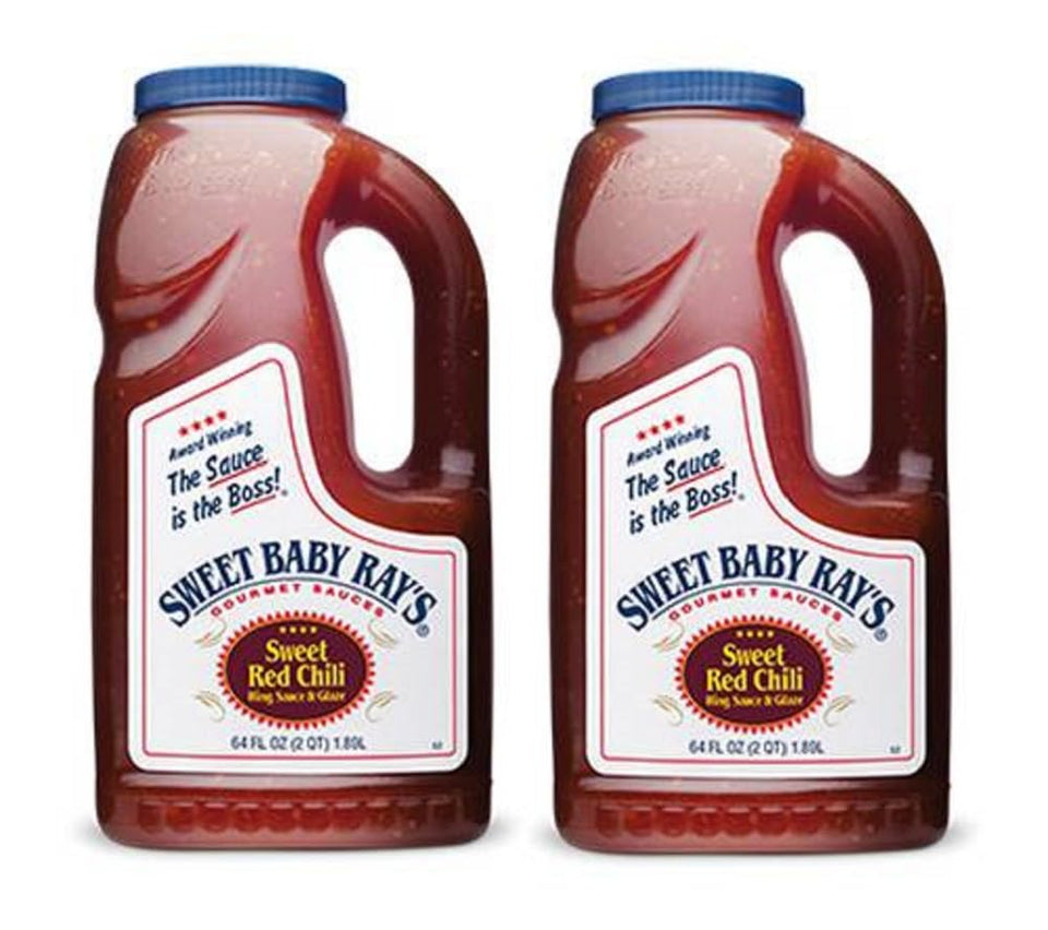 Sweet Baby Ray's Sweet Red Chili Wing Sauce 64 oz two-pack bottle for wings and dipping.
