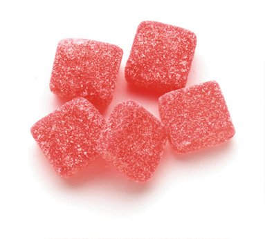Sweet Candy Company red cinnamon squares bag showing bold spicy gummies for gifting and events