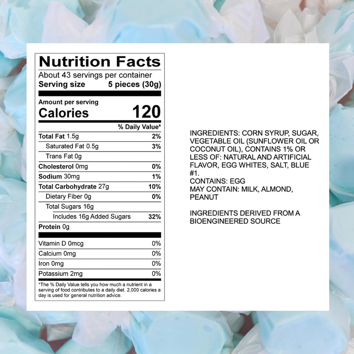 Sweet Candy Company cotton candy flavor taffy wrapped for mess-free sharing.