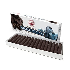 Sweet Candy Company dark chocolate blueberry stick, fruity bite.