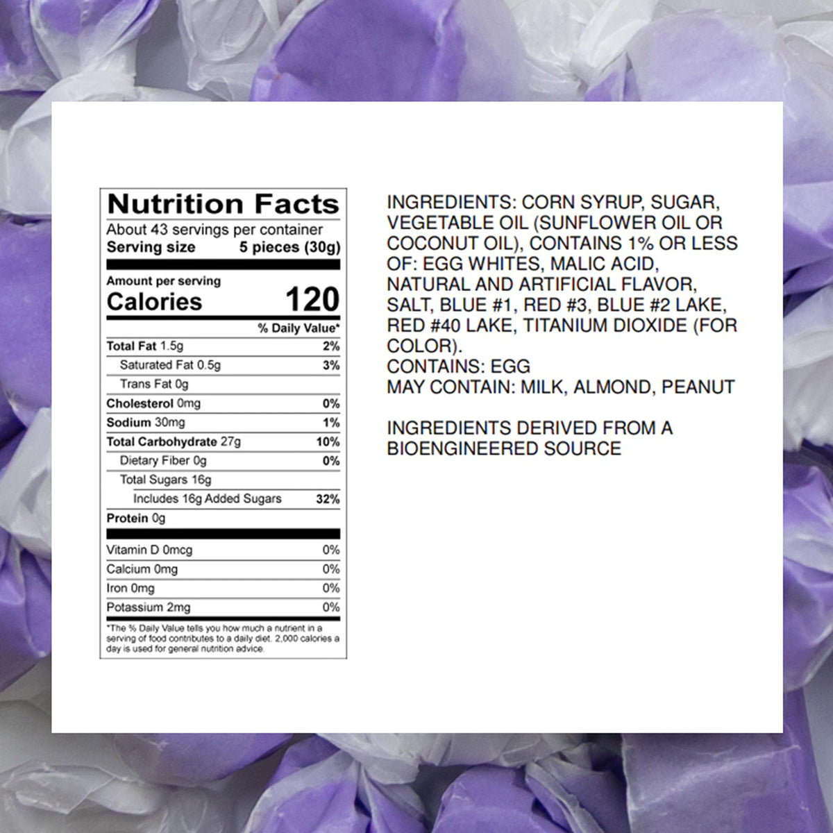 Sweet Candy Company huckleberry flavor taffy ready for nostalgic snacking.