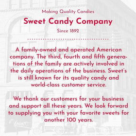 Sweet Candy Company kosher-certified taffy seal communicates quality.