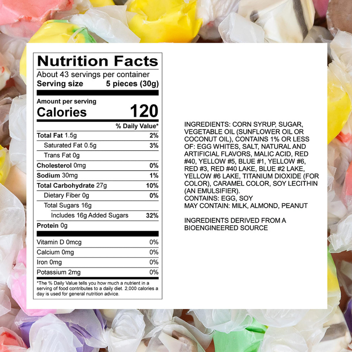 Classic flavors of Sweet Candy Company Salt Water Taffy for tastings
