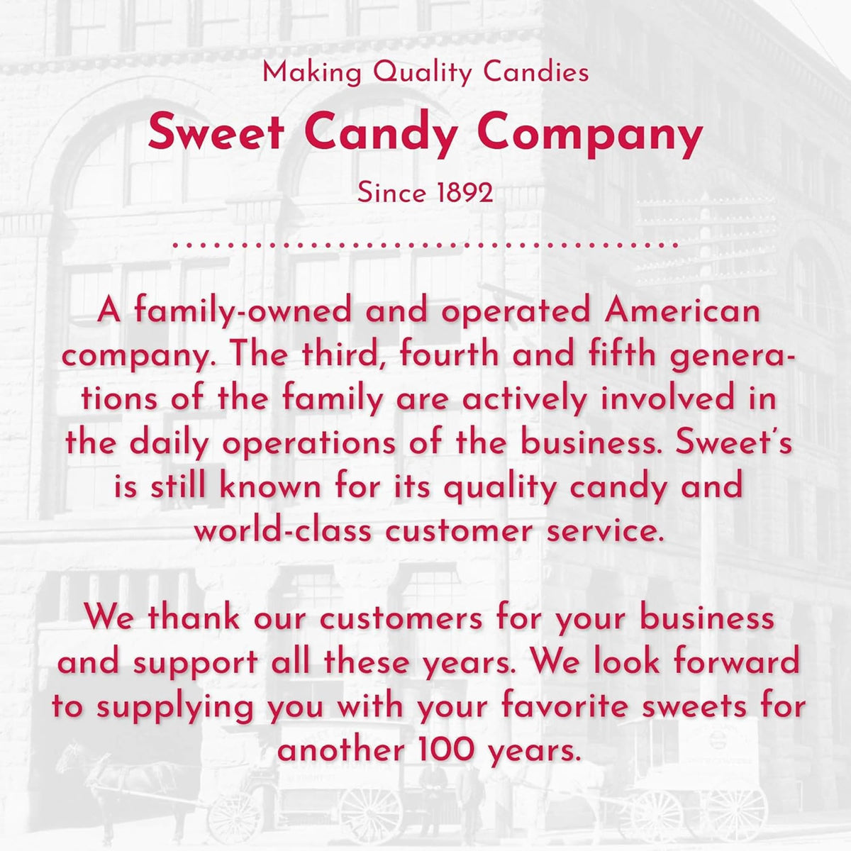 Sweet Candy Company salt water taffy party favor setup for events.