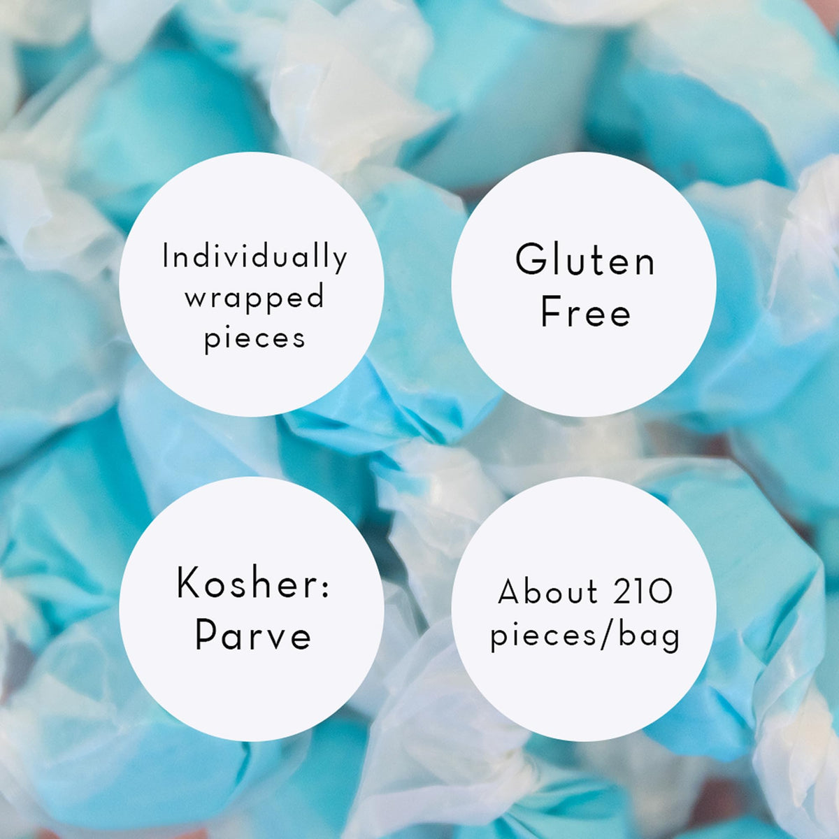 Close-up of soft, chewy salt water taffy texture from Sweet Candy Company