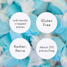 Close-up of soft, chewy salt water taffy texture from Sweet Candy Company