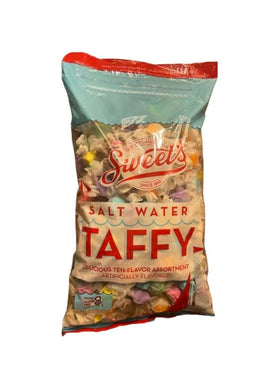Sweet Candy Company Salt Water Taffy assortment box front, ideal for party favors.