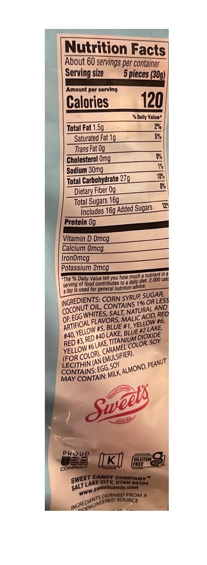 Gluten-free and kosher badge visible on packaging for safe indulgence.