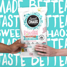 Sweet Chaos 5-ounce popcorn bag ready for gift or movie night.