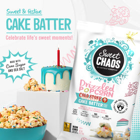 Sweet Chaos coconut-oil popped kernels with non-GMO quality suitable for sharing.