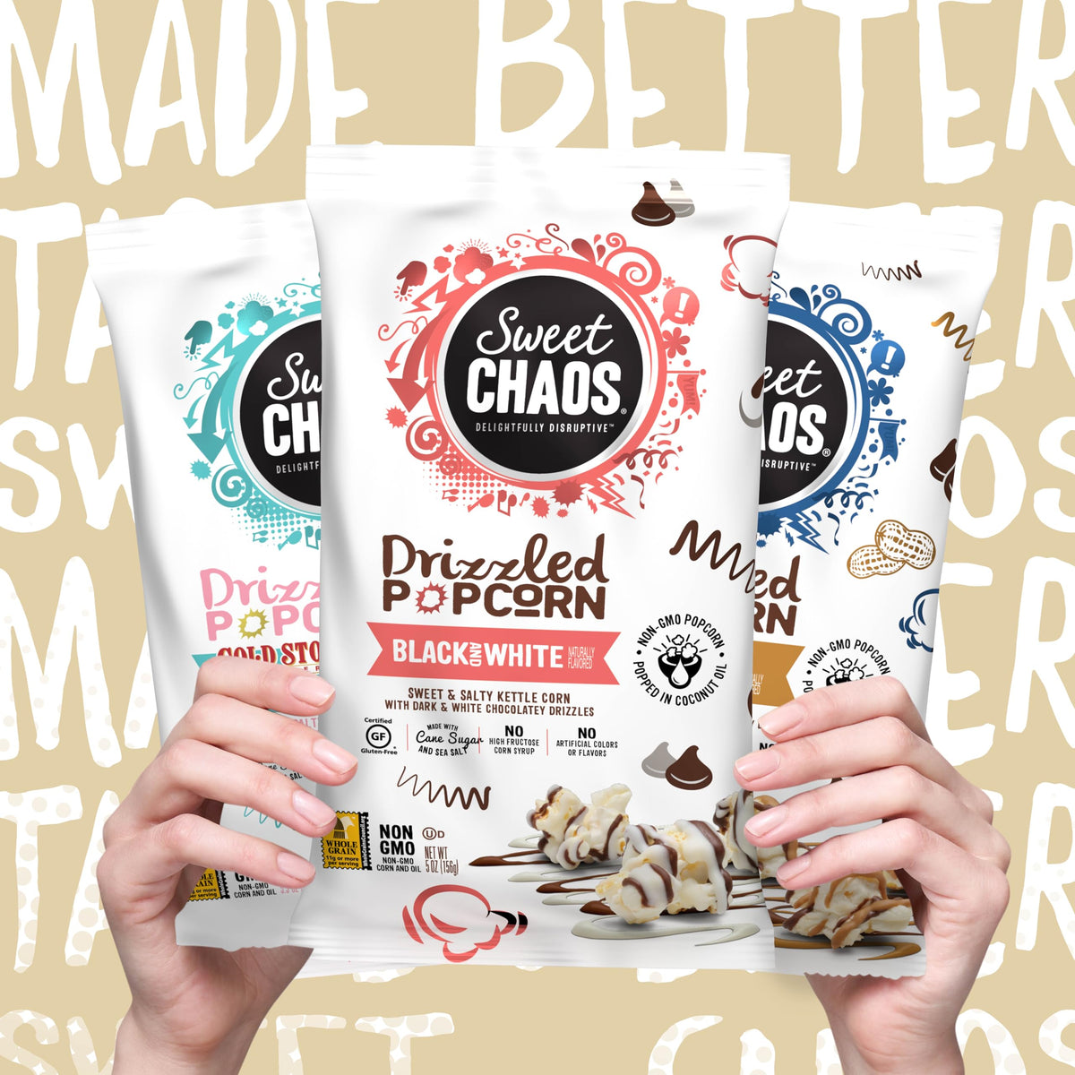 Sweet Chaos Peanut Butter Cup drizzle close-up, decadent snack option