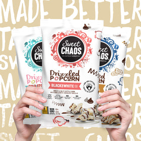 Sweet Chaos Peanut Butter Cup drizzle close-up, decadent snack option