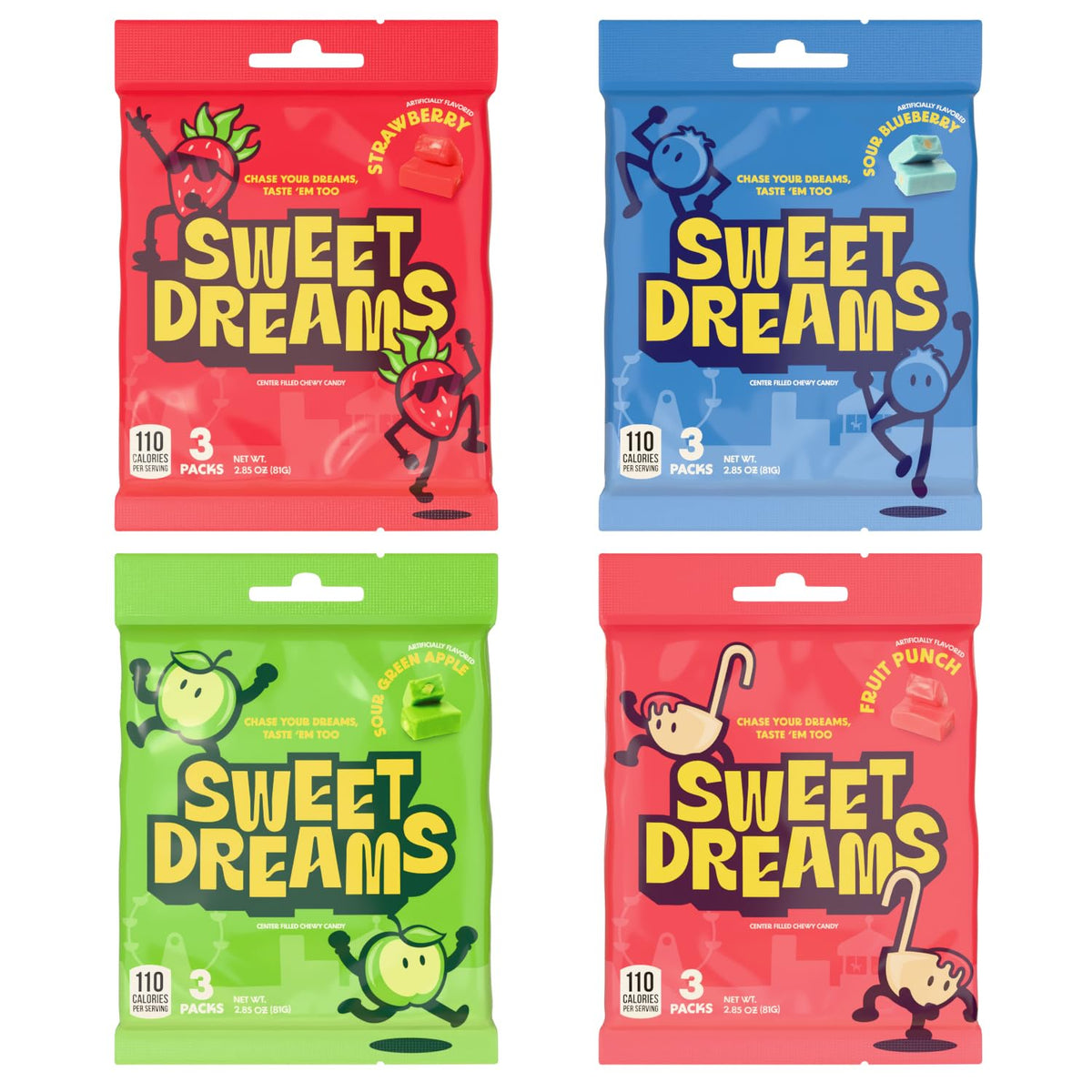 Sweet Dreams center-filled soft candy sticks for on-the-go snacking