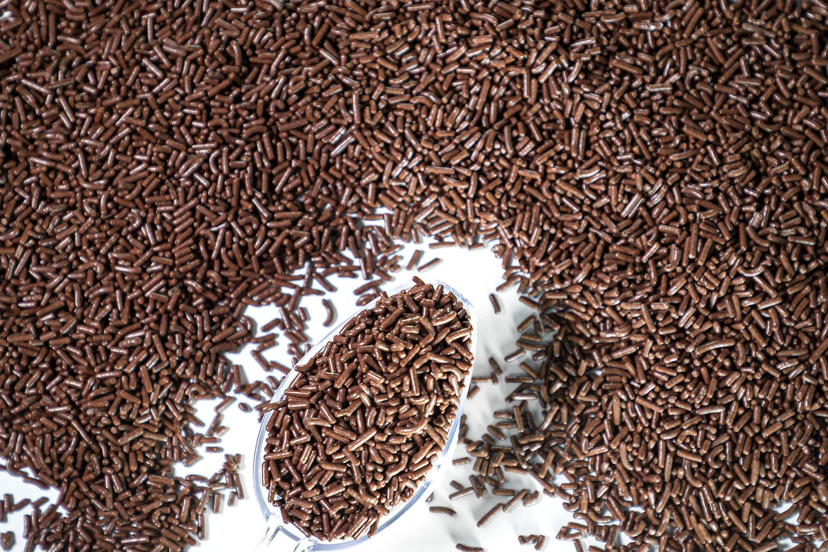 Sweet Eva’s chocolate sprinkles on cupcakes for easy decorating
