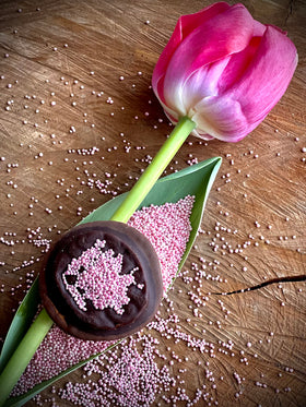 Sweet Eva’s pink nonpareils add fun texture to seasonal treats