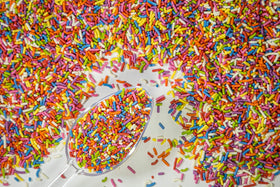 Sweet Eva's Rainbow Sprinkles add birthday cake color and fun
