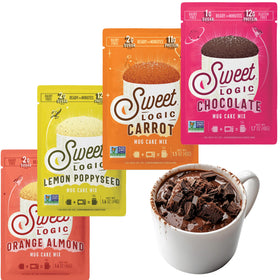 Sweet Logic Triple Chocolate mug cake packaging, keto-friendly indulgence.