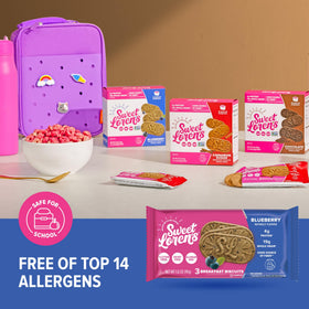 Two biscuits with almond milk, ideal for on-the-go mornings
