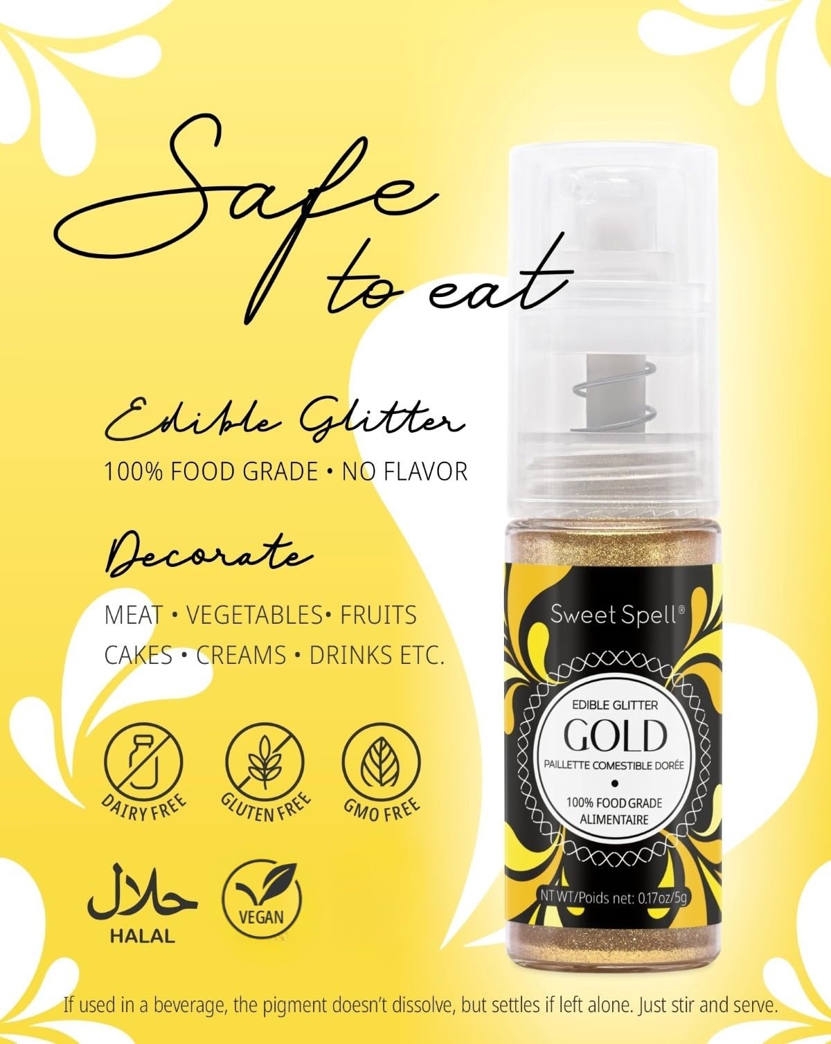 Sweet Spell drink glitter spray enhances cocktails with edible sparkle