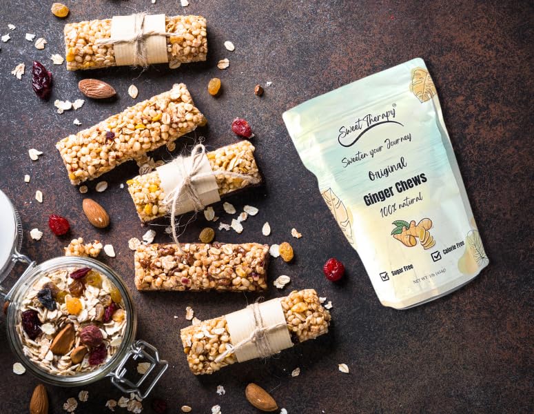 Sweet Therapy sugar-free ginger chews open packet ready for on-the-go craving control.