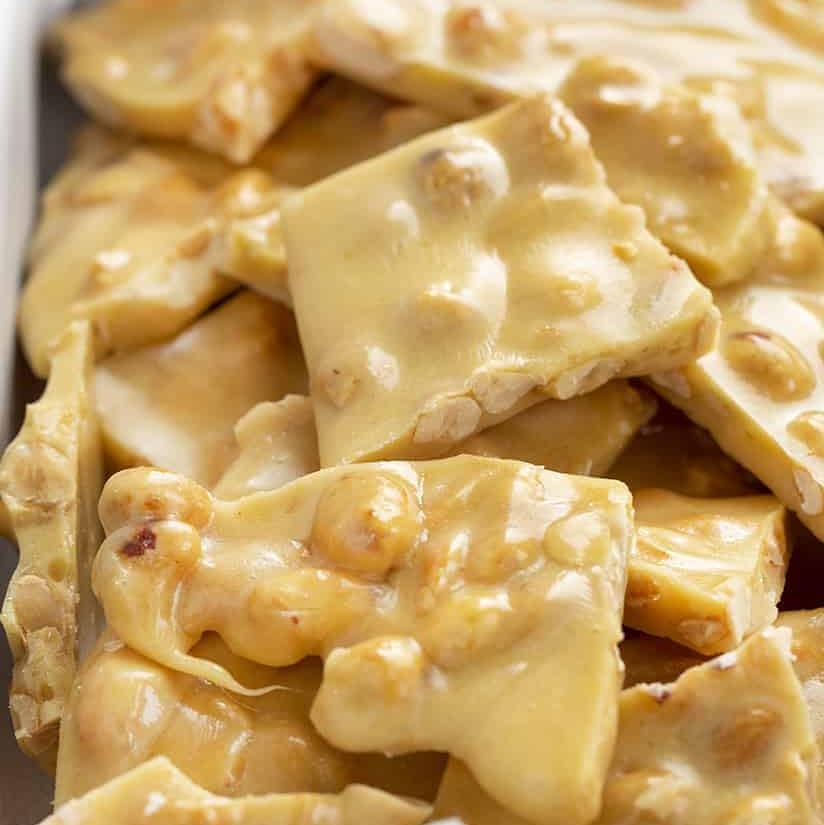 SweetGlob bulk 2lb peanut brittle pack for easy sharing at parties.