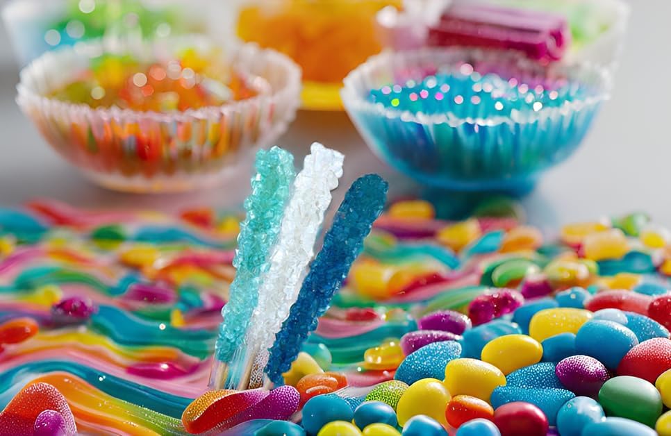 SweetGlob classic rock candy stick light blue swirl eye-catching dessert garnish