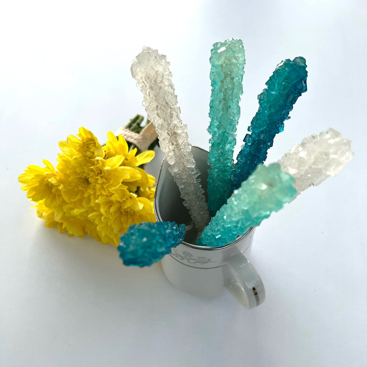 SweetGlob classic rock candy stick packaging, individually wrapped for freshness.