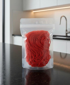 SweetGlob gummy shoe laces 36 inches long, ideal for playful snacks