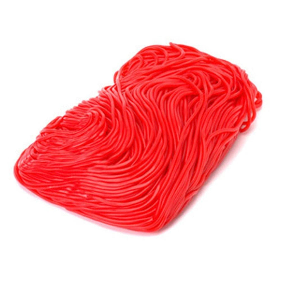 SweetGlob gummy shoe laces red strawberry packaging, ideal party favor candy