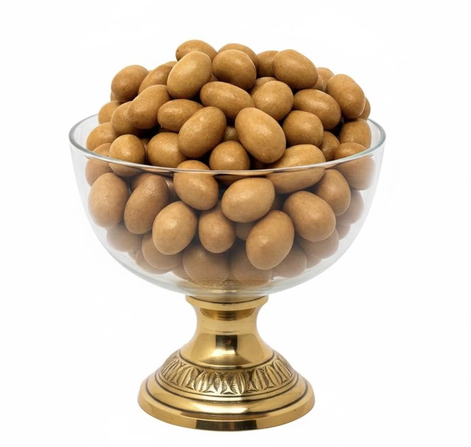SweetGlob Japanese Peanuts in a serving bowl, crunchy coating ready to share.