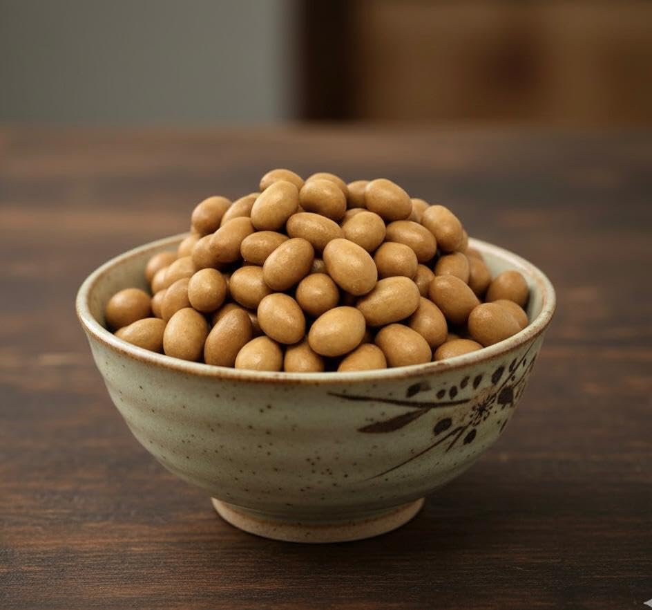 SweetGlob Japanese Peanuts bag, premium coated snack ideal with beverages and conversations.