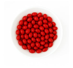 SweetGlob Old Fashioned Red Boston Baked Beans with glossy red coating for nostalgic snacking.