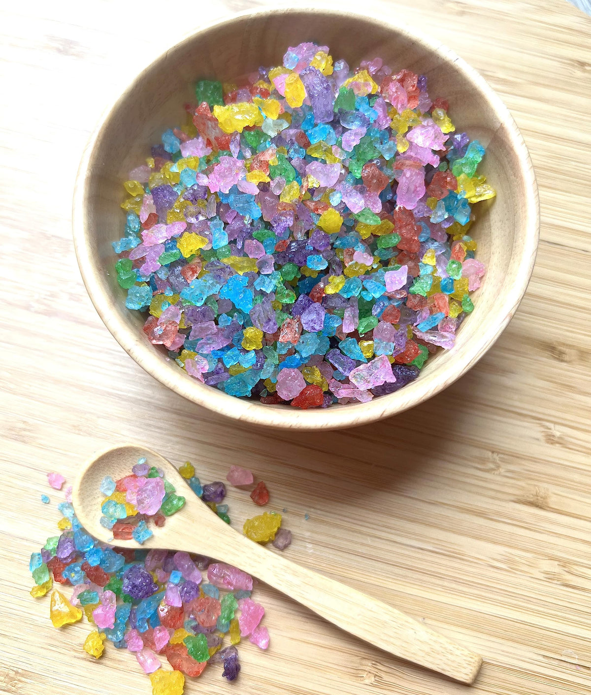 SweetGlob old-fashioned rock sugar candy gems displayed for a candy buffet