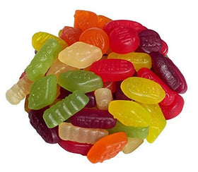 SweetGlob Original Gumbilees Wine Gums close-up—real fruit flavors with a chewy, satisfying texture.