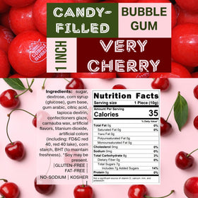 SweetGourmet 1-inch gumball bite reveals a candy-filled center for bold cherry bursts.