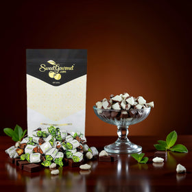 SweetGourmet after-dinner treat with mint chocolate flavor and smooth center.