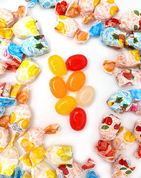 SweetGourmet Arcor strawberry flavor bon hard candy in candy bowls.