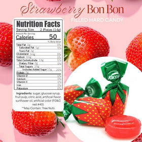SweetGourmet Arcor strawberry bon bons packaging close-up, perfect for celebrations and baskets.