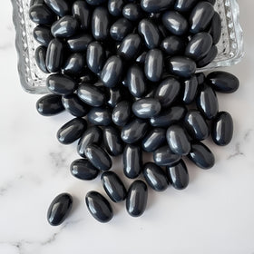 SweetGourmet Black Licorice Jumbo Jelly Beans on display platter for sharing at gatherings