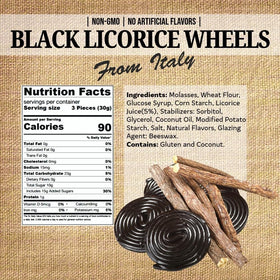 SweetGourmet licorice wheels closeup showing natural colors and firm texture