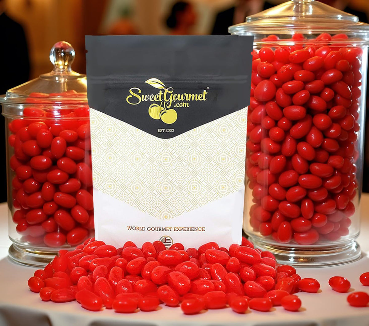 SweetGourmet bulk pack cinnamon jelly beans, perfect for events and refills.