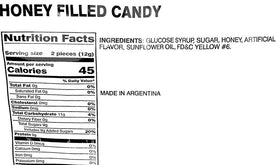 SweetGourmet candies on shelf highlight Argentina origin and quality.