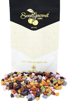 SweetGourmet candy-coated milk chocolate rocks close-up for premium snacking