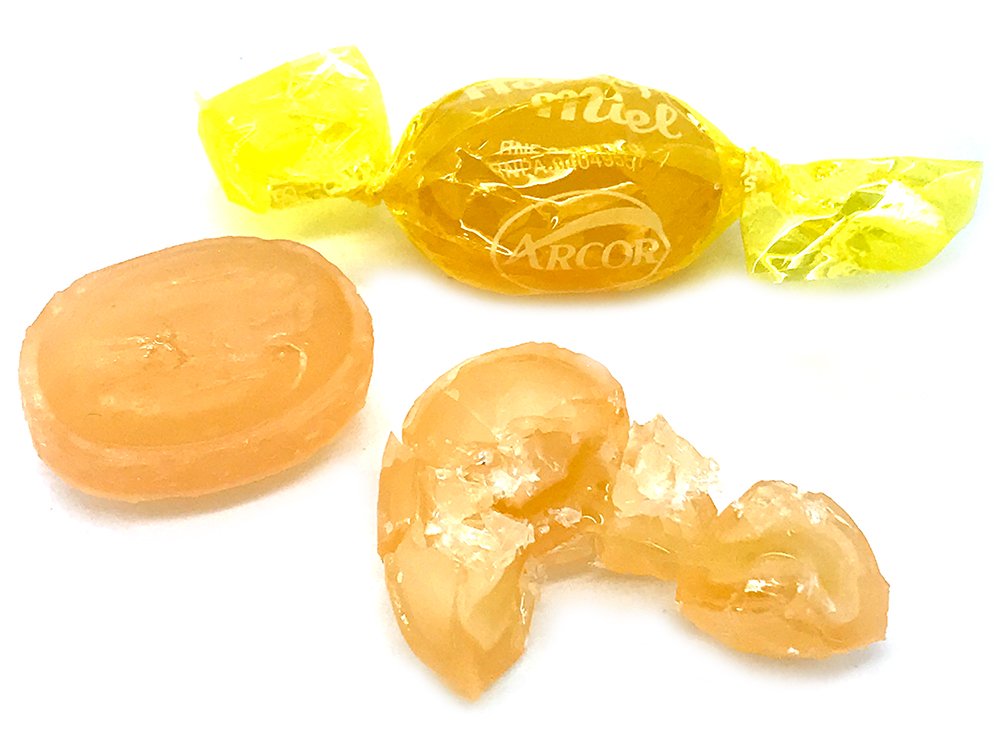 SweetGourmet candy cross-section reveals the honey center inside.