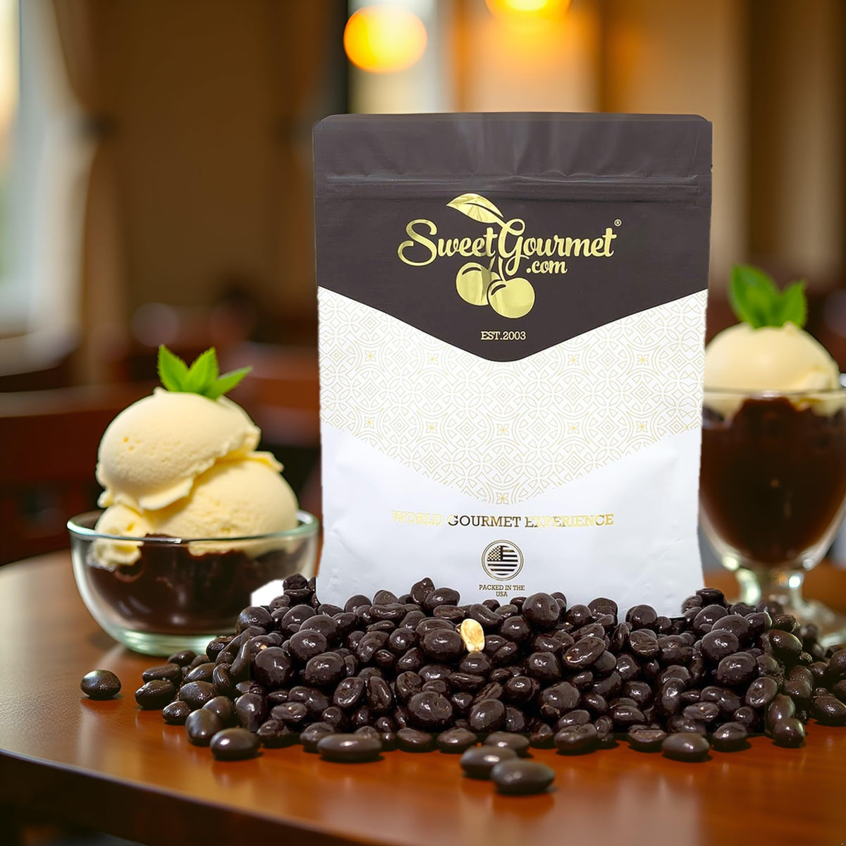 SweetGourmet resealable pouch keeps treats fresh and easy to share.