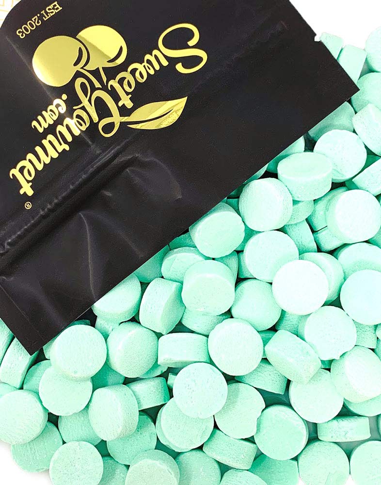 SweetGourmet Green Spearmint Lozenges in bag, a classic after-dinner breath freshener.