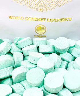 SweetGourmet Spearmint Lozenges on shelf ready for sharing.