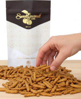 SweetGourmet Honey Roasted Sesame Sticks bulk bag offers great value for gatherings.